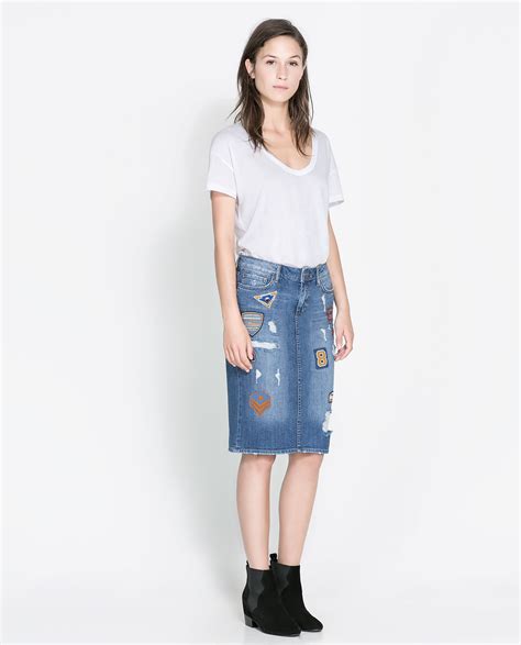 zara denim skirts.